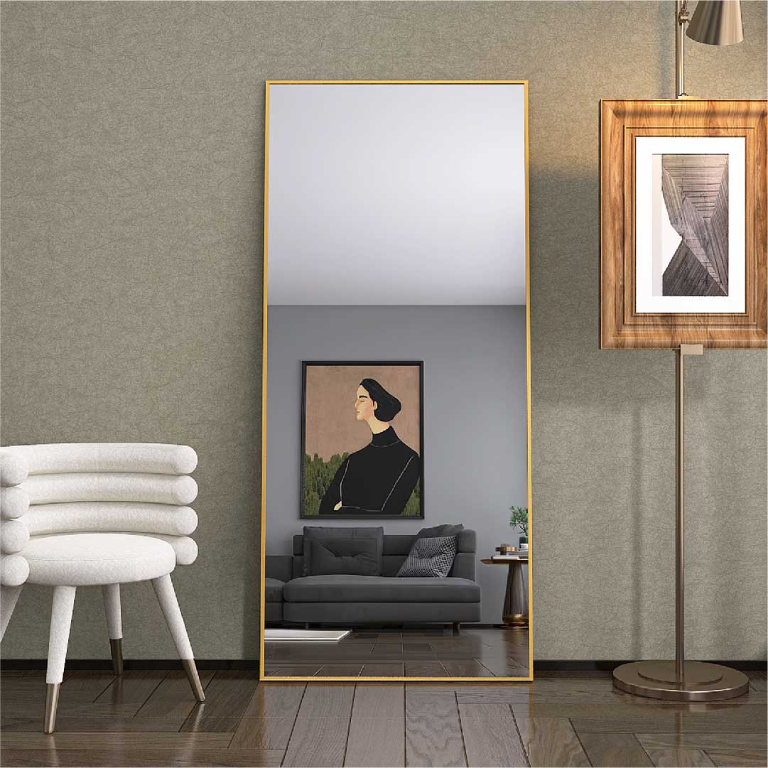 Yelenaro Ganzkörperspiegel mit Aluminiumrahmen – Stand- & Wandspiegel