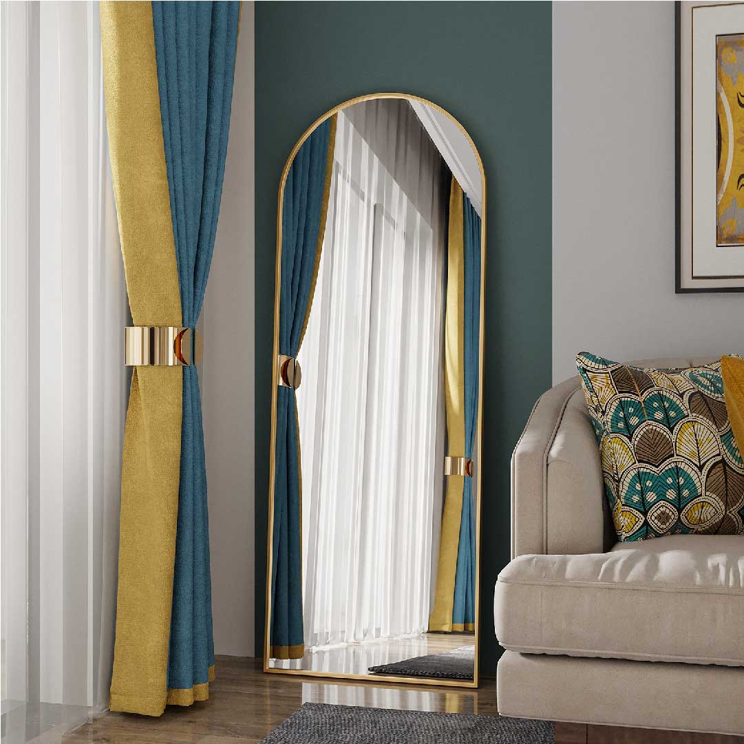 Yelenaro Bogen-Ganzkörperspiegel 162×53cm Gold/Schwarz