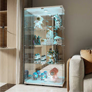 Yelenaro Glasvitrine 163 cm – Standvitrine mit Schloss, optional LED