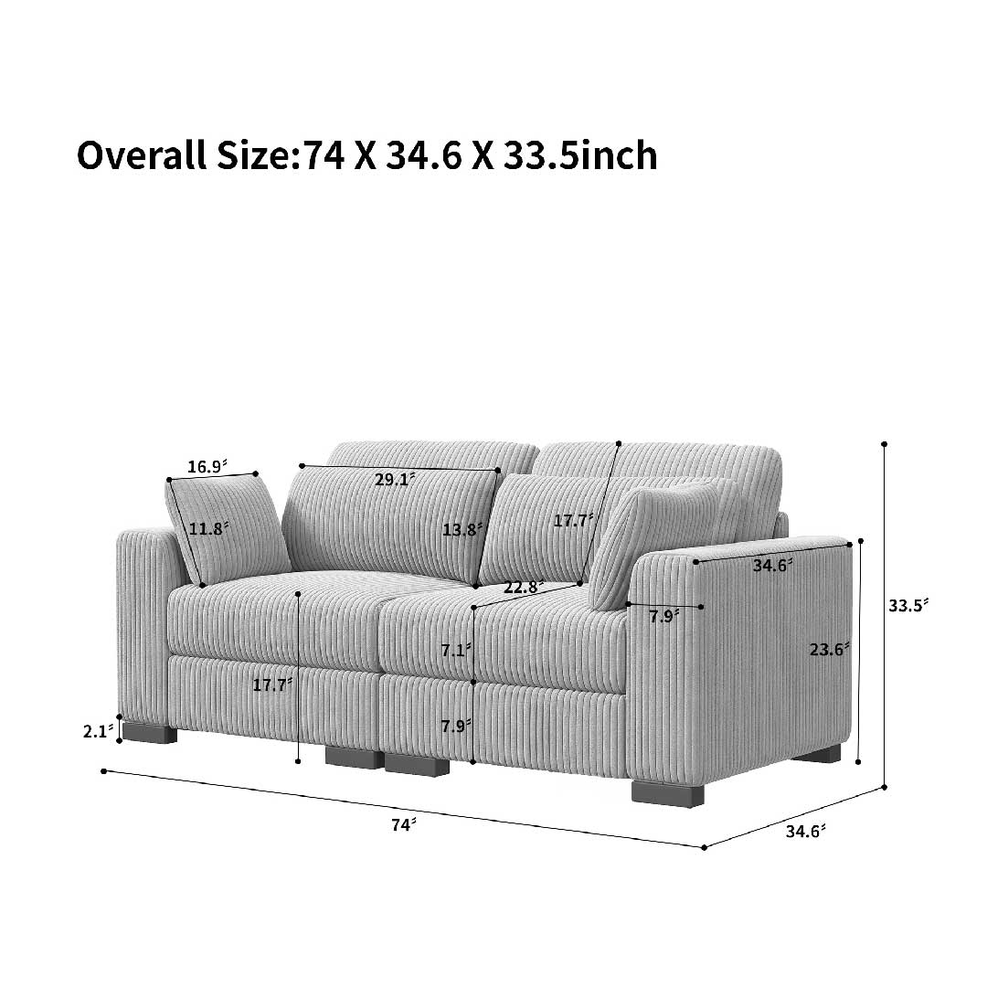 YELENARO Modulares Cord-Sofa – Weich, Bequem & Vielseitig
