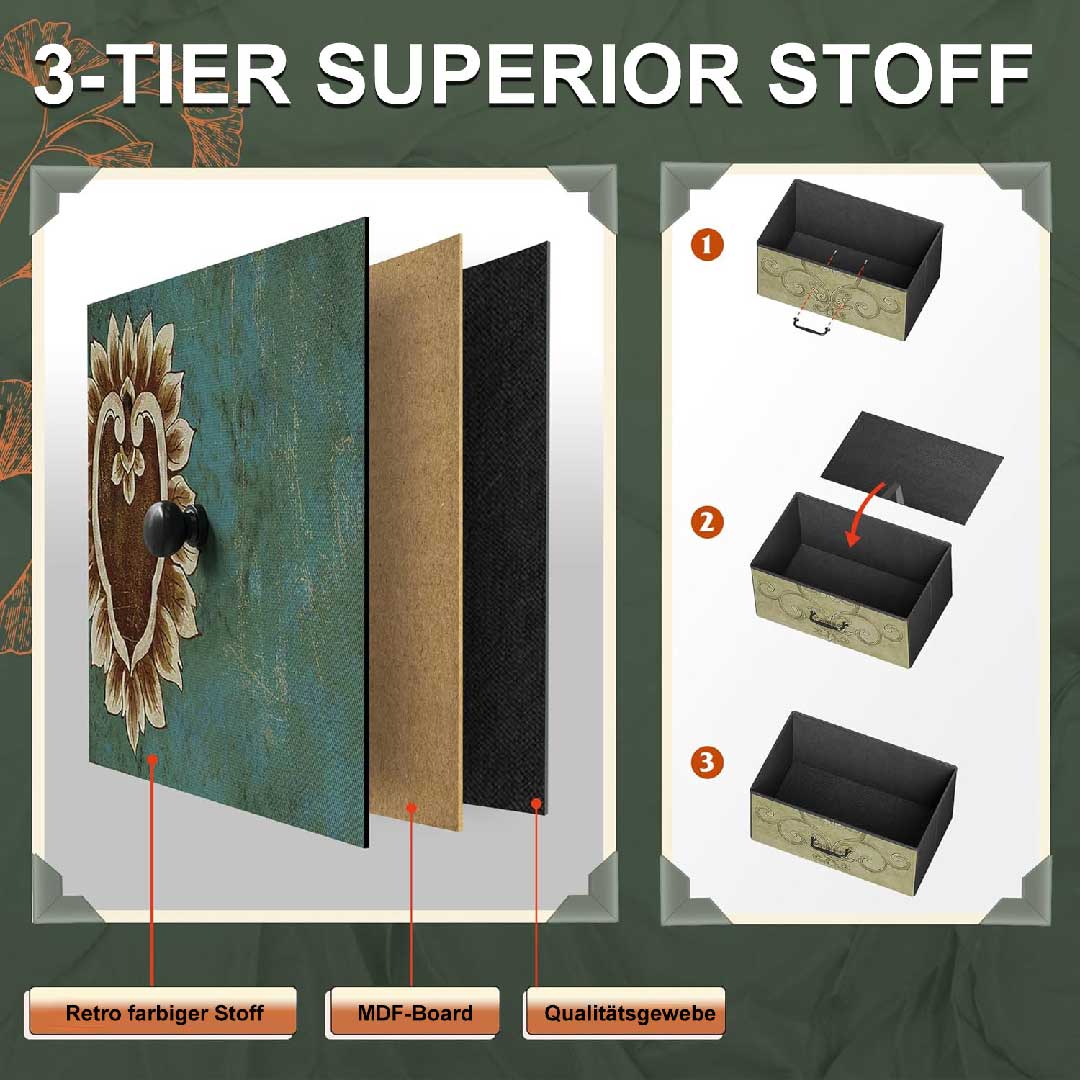 Yelenaro Schmale Kommode 8 Schubladen, Boho Vintage