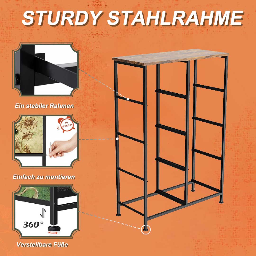 Yelenaro Schmale Kommode 8 Schubladen, Boho Vintage