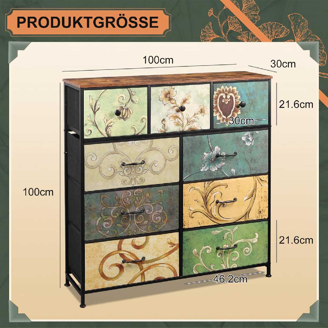 Yelenaro Luminarix Highboard 9 Schubladen, Boho Vintage