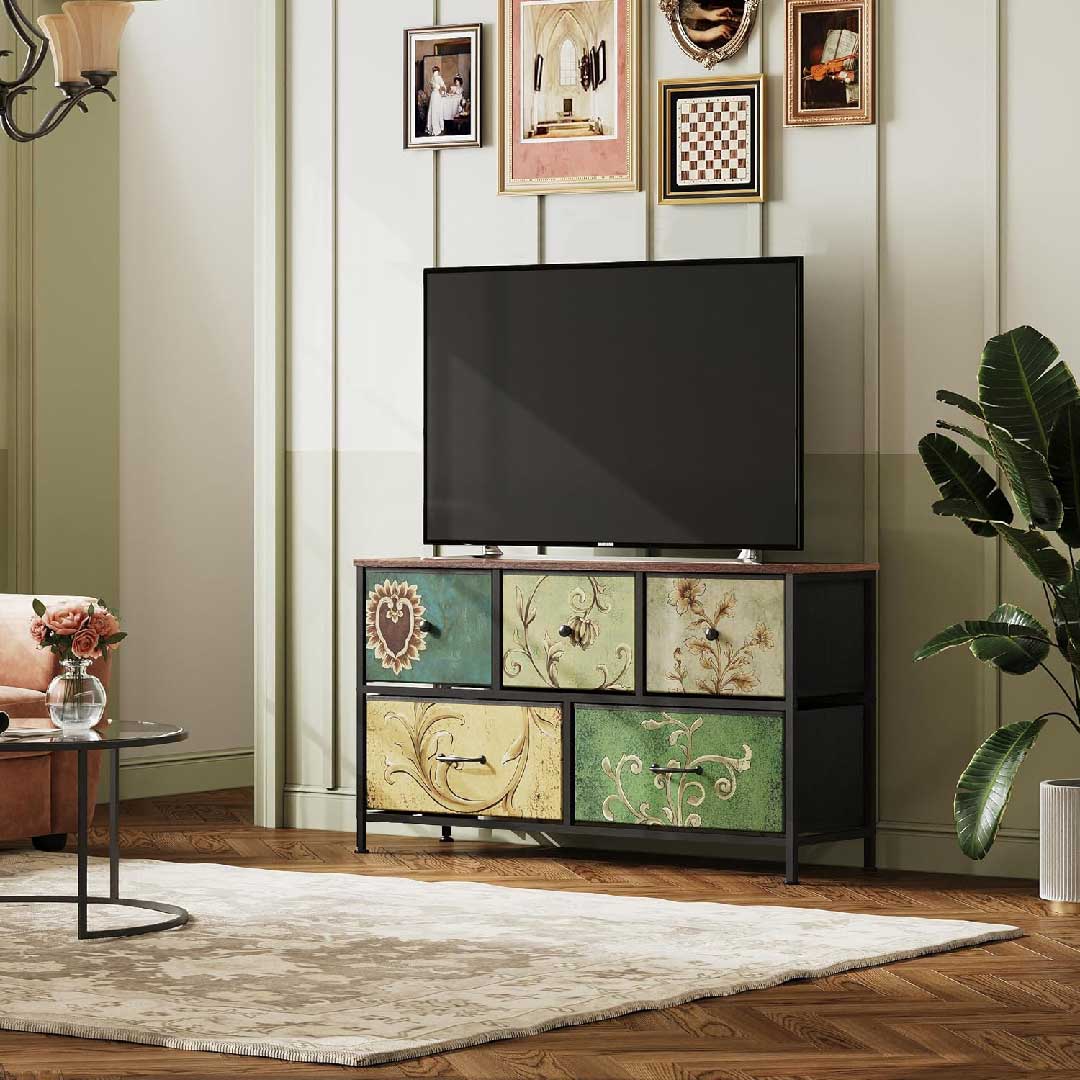 Yelenaro Luminarix Kommode 5 Schubladen, Boho Vintage Sideboard