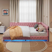 Yelenaro Sofa Bett 140×200 cm – Tagesbett mit LED-Beleuchtung & USB-Anschluss, Polsterbett aus Lammwolle, Schlafsofa mit Lattenrost