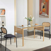 2er Set Rattan Esszimmerstühle – Polsterstühle mit Metallrahmen & ergonomischer Rückenlehne