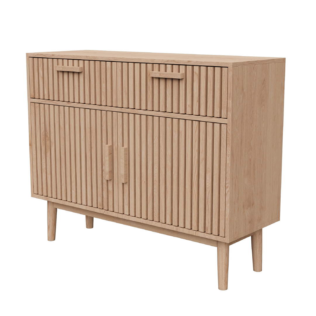 Yelenaro Küchen-Sideboard aus Holz – Küchenschrank mit Schubladen & Türen, stabiler Stauraumschrank im skandinavischen Design