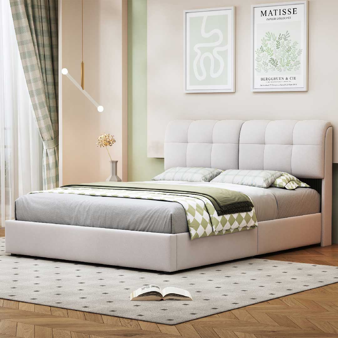 Yelenaro Samt-Polsterbett mit hydraulischem Stauraum – elegantes Doppelbett für moderne Schlafzimmer