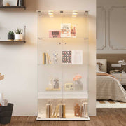 Yelenaro Glasvitrine 163×80×35 cm – LED Sammlervitrine aus Glas mit Türen & Schloss