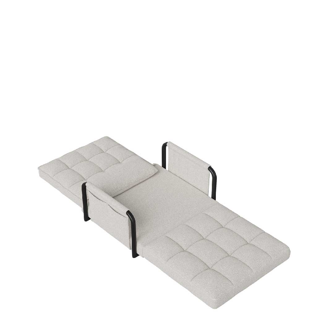 Yelenaro 4-in-1 Bouclé Schlafsessel – Verstellbares Sofa, Liege &amp; Gästebett in einem