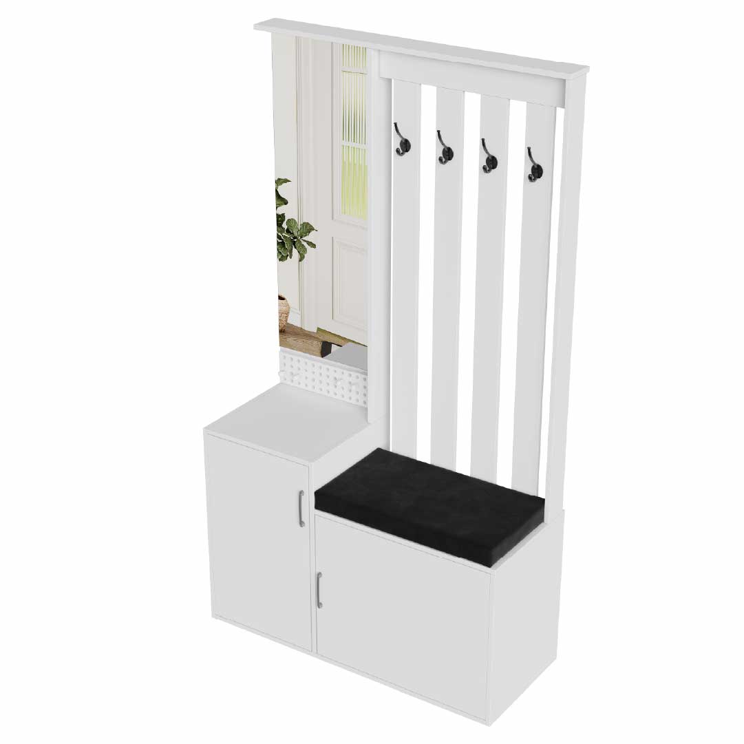 Yelenaro Moderne Garderobe mit Sitzbank & Spiegel – 100x40x180 cm