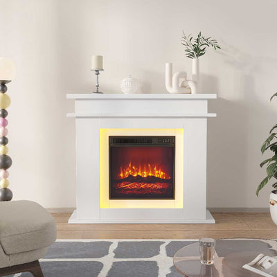 Yelenaro Elektrokamin 39" mit Heizung, 3D-Flamme & LED-Ambientelicht