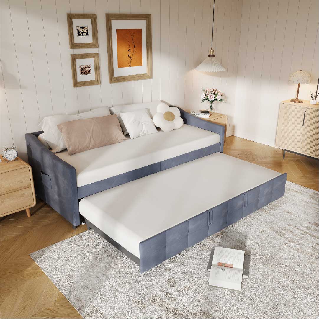 Yelenaro Ausziehbares Schlafsofa mit Lattenrost – 2-in-1 Sofa Bett 90×200