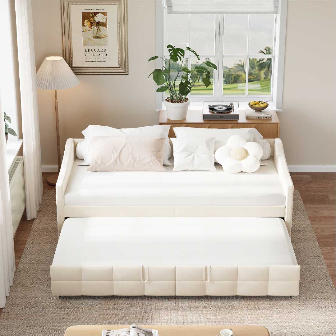 Yelenaro Ausziehbares Schlafsofa mit Lattenrost – 2-in-1 Sofa Bett 90×200