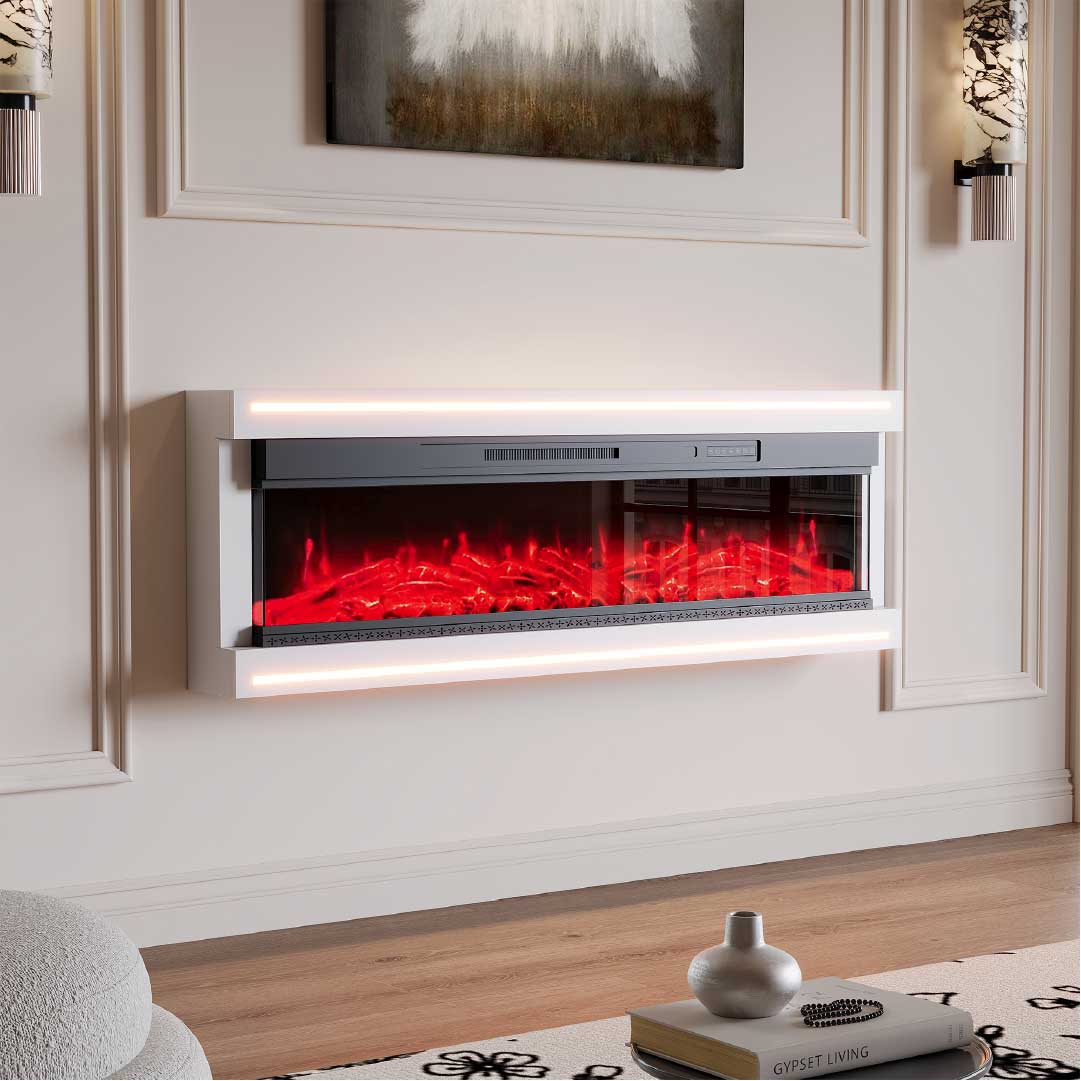 Yelenaro Elektrischer LED Einbaukamin 50 / 60 Zoll mit Heizung