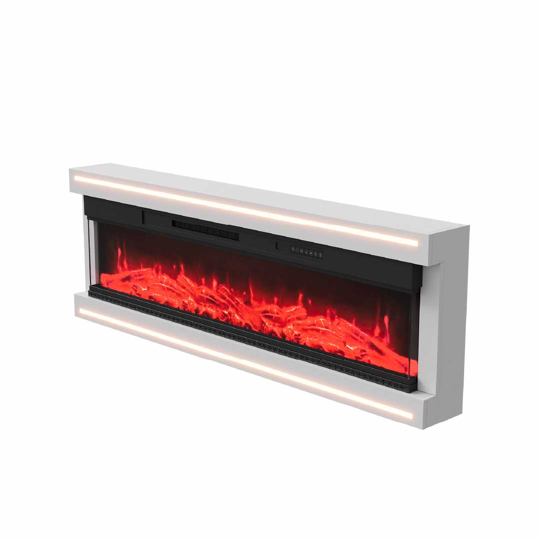 Yelenaro Elektrischer LED Einbaukamin 50 / 60 Zoll mit Heizung