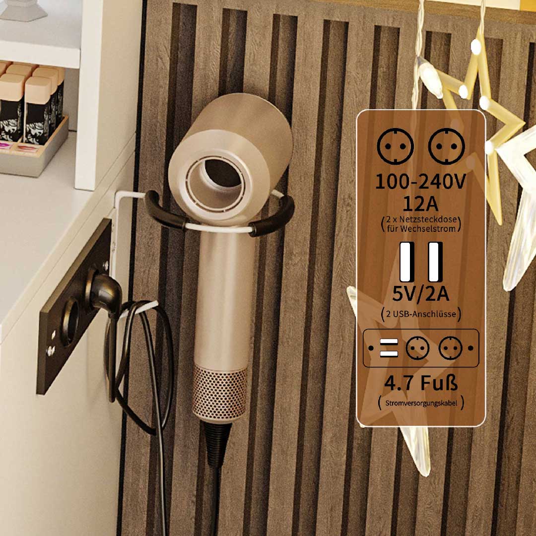 Yelenaro Schminktisch mit LED-Spiegel, Steckdosen & Hocker – 4 Schubladen & Ablagen