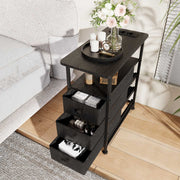 Yelenaro Nachttisch mit Ladestation & 3 Schubladen – USB & Type-C Beistelltisch