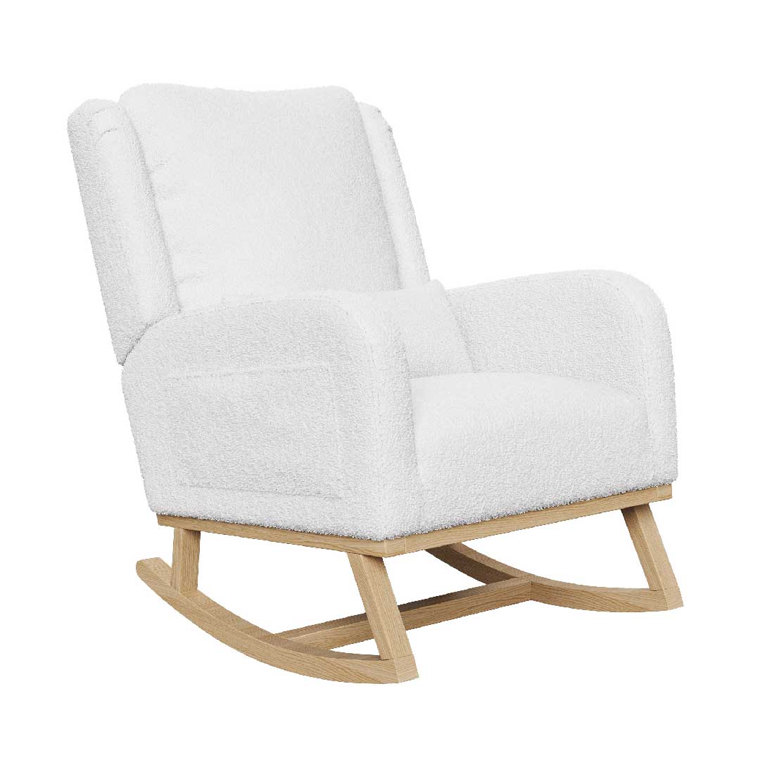 Yelenaro Schaukelstuhl mit Kissen – Teddy Relaxsessel aus Holz & Samt und ergonomisch