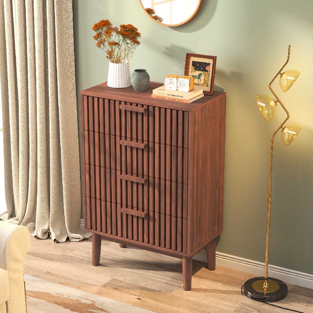 Moderne Yelenaro Kommode in Holzoptik mit klarer Linienführung und stabiler Konstruktion – stilvolles Sideboard mit Schubladen