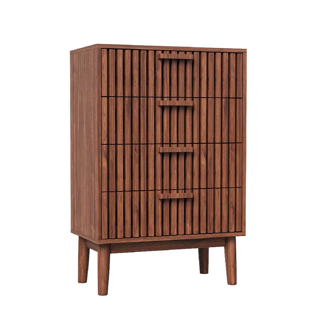 Yelenaro Sideboard mit 4 Schubladen in Holzoptik – minimalistische Kommode mit viel Stauraum