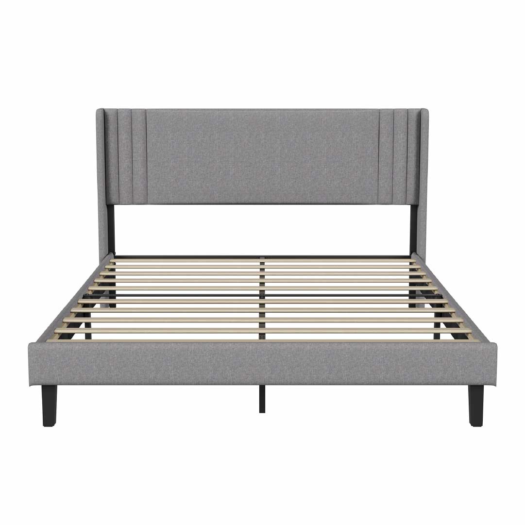 Yelenaro Polsterbett mit Lattenrost 90x200 / 140x200 / 160x200 – Bettgestell mit Metallrahmen & gepolstertem Kopfteil