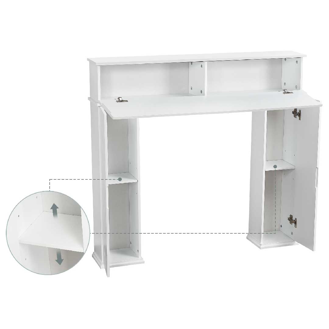 Yelenaro Kaminumrandung Weiß – Dekorative Kaminkonsole mit Stauraum