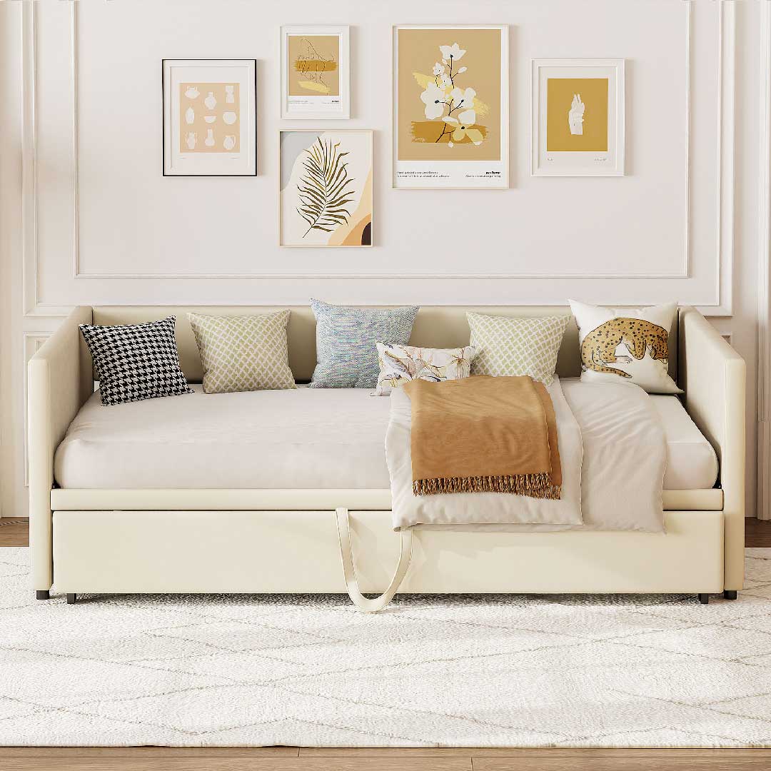 Yelenaro Tagesbett 90/180x200 ausziehbar mit Lattenrost & Samt