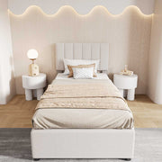 Yelenaro Kinderbett – Polsterbett mit hydraulischem Stauraum & verstellbarem Kopfteil, hautfreundlicher Leinenstoff