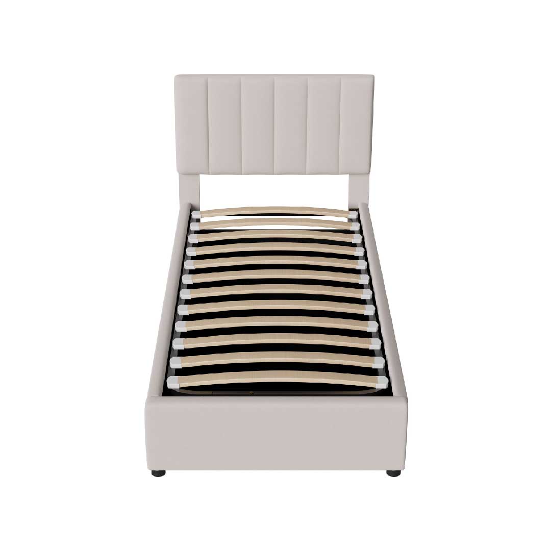 Yelenaro Kinderbett – Polsterbett mit hydraulischem Stauraum & verstellbarem Kopfteil, hautfreundlicher Leinenstoff