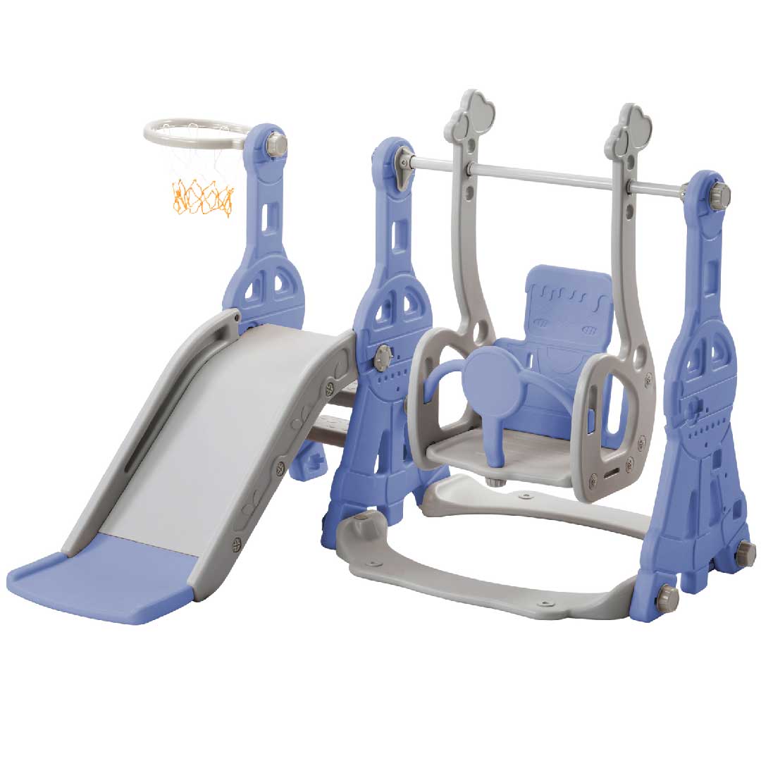 Yelenaro 4-in-1 Kinderrutsche mit Schaukel & Basketballkorb – Indoor Spielplatz