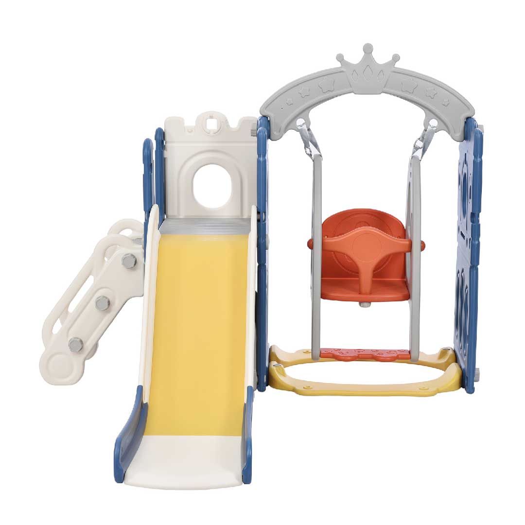 Yelenaro 5-in-1 Kinderrutsche mit Schaukel & Basketballkorb – Indoor Spielset