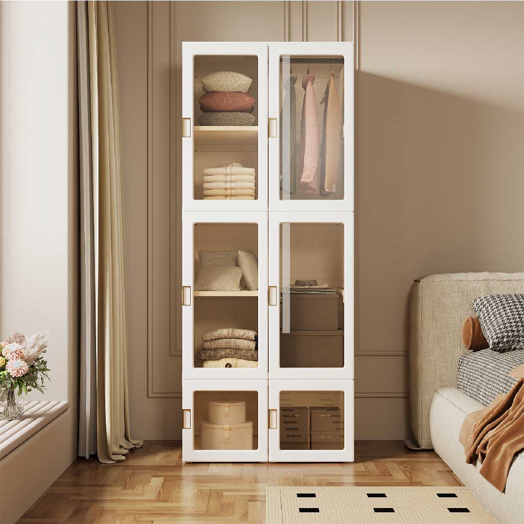 Yelenaro Faltbarer Kleiderschrank 170 cm – Schmal & Transparent