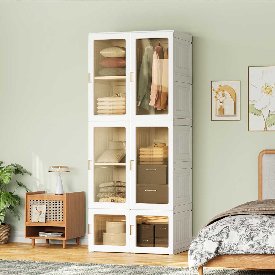 Yelenaro Faltbarer Kleiderschrank 170 cm – Schmal & Transparent