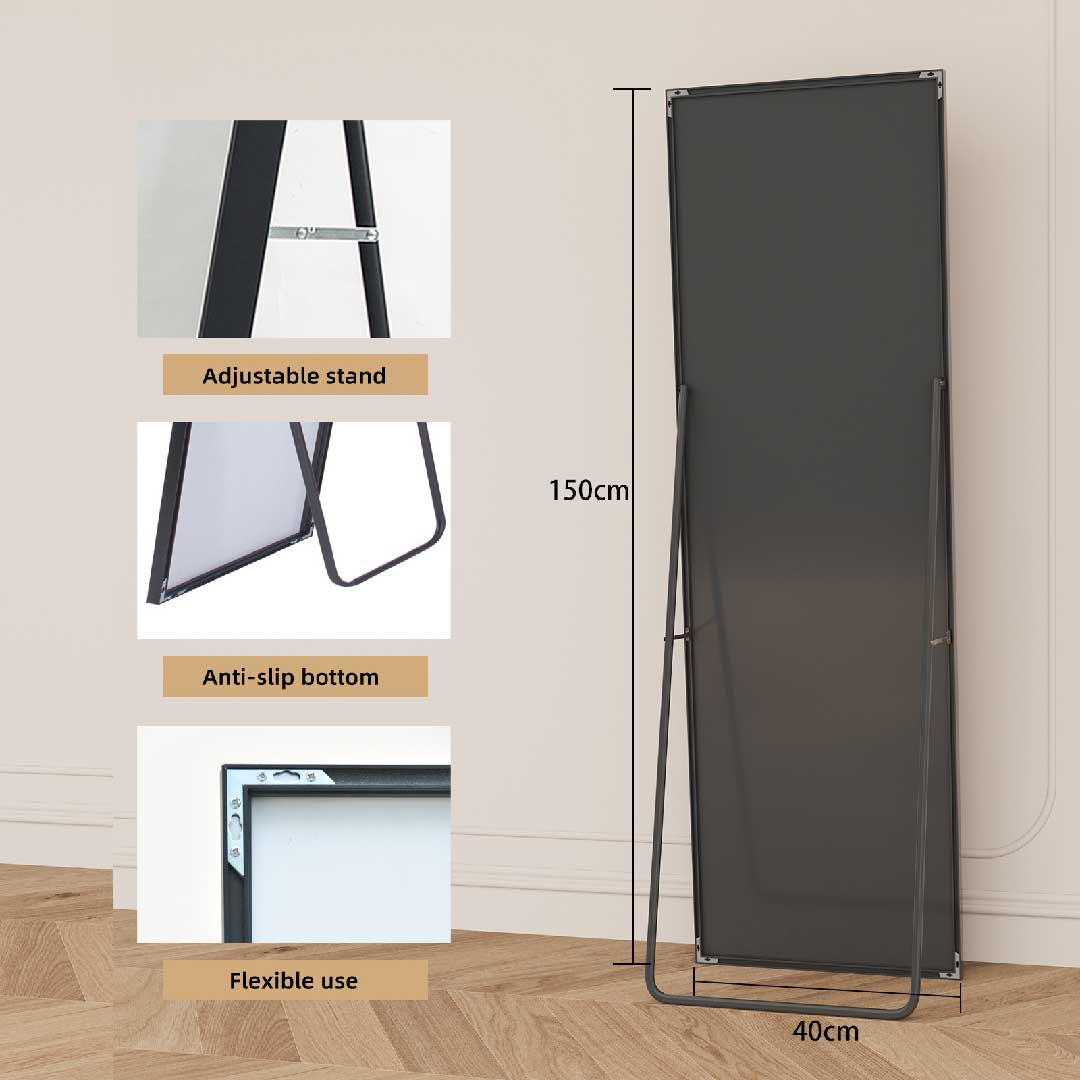 Yelenaro Ganzkörperspiegel 150×40cm Gold/Schwarz, Rechteckig