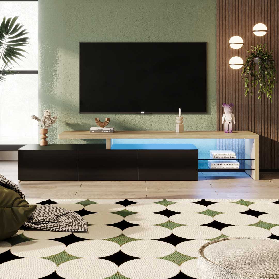 Yelenaro TV-Schrank 200 cm mit LED & Holzoptik