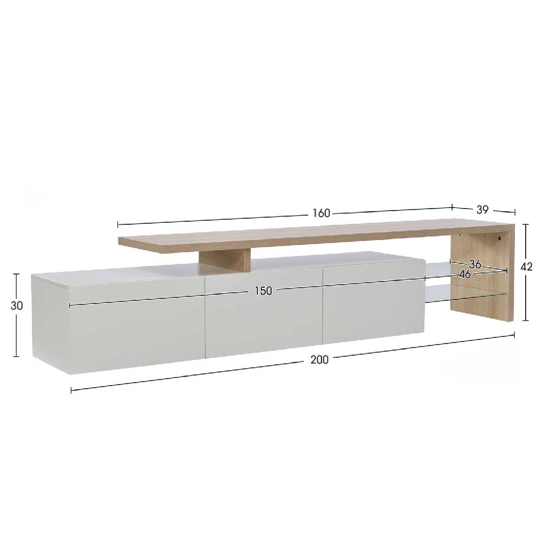 Yelenaro TV-Schrank 200 cm mit LED & Holzoptik